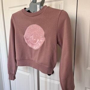 True Religion Dusty Rose Cropped Sweatshirt